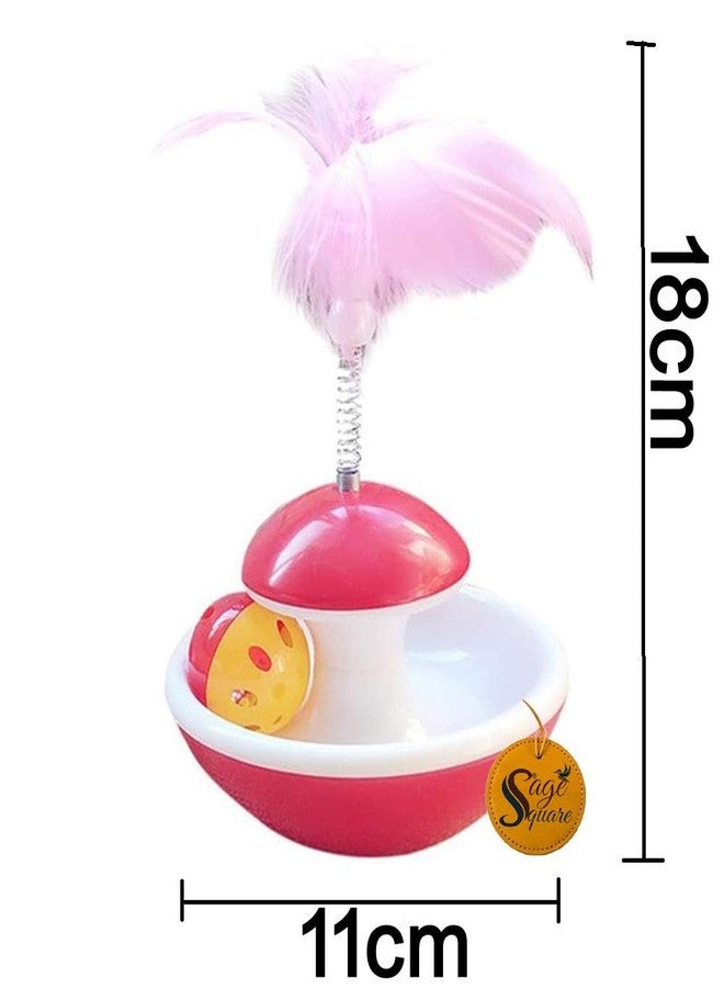 Sage Square Cat Rolling Interactive Tumbler Toy, Pet-Friendly, Feather Teaser, Training Toy for Cat, Kitten, Puppy (Random) - Image 4